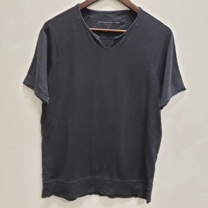 John Varvatos Mens 100% Pima Cotton T Shirt Size M Black Short Sleeve Y Neck